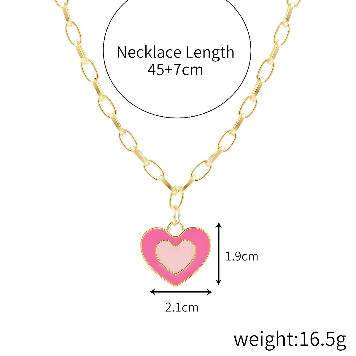 Wholesale Alloy Rainbow Heart Design Necklace